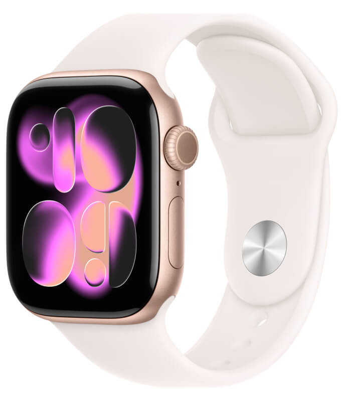 Apple Watch Series 11, 42 мм, Rose Gold Aluminum Light Blush Sport Band M/L