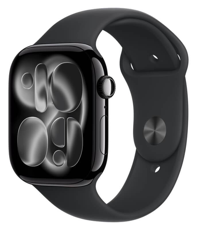 Apple Watch Series 11, 42 мм, Jet Black Aluminum Black Sport Band M/L